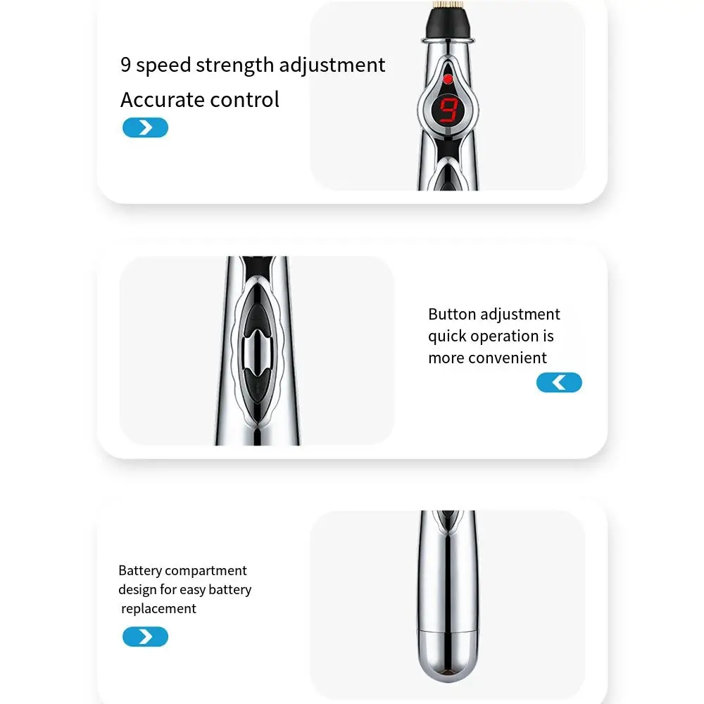 2/3/5 Heads Electronic Acupuncture Pen Safe 9th Gear Electric Massage Pen Collateral Physical Therapy Meridian Energy