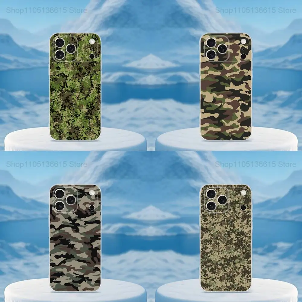 

Camouflage Art Army Phone Case For iPhone 16,15,14,13,12,11,17 Pro,Max,Plus,X,XS,XR,SE,Mini Transparent Soft Cover