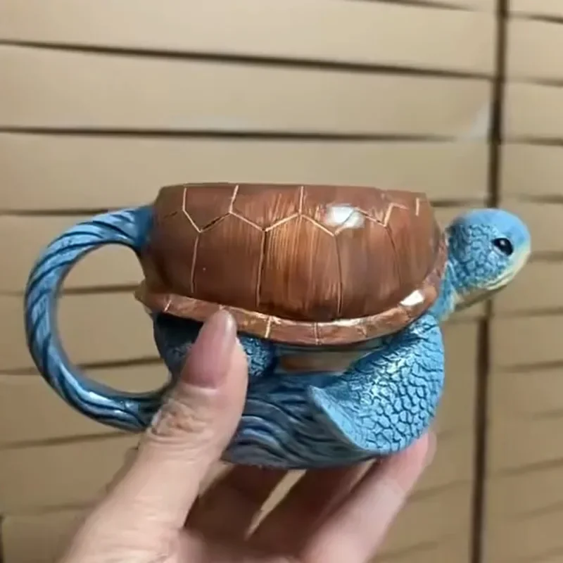 Ocean Theme Sea Turtle Mug Handmade Ceramic Animal Coffee Tea Cup Creative Drinking Mug For Home Decor Gift