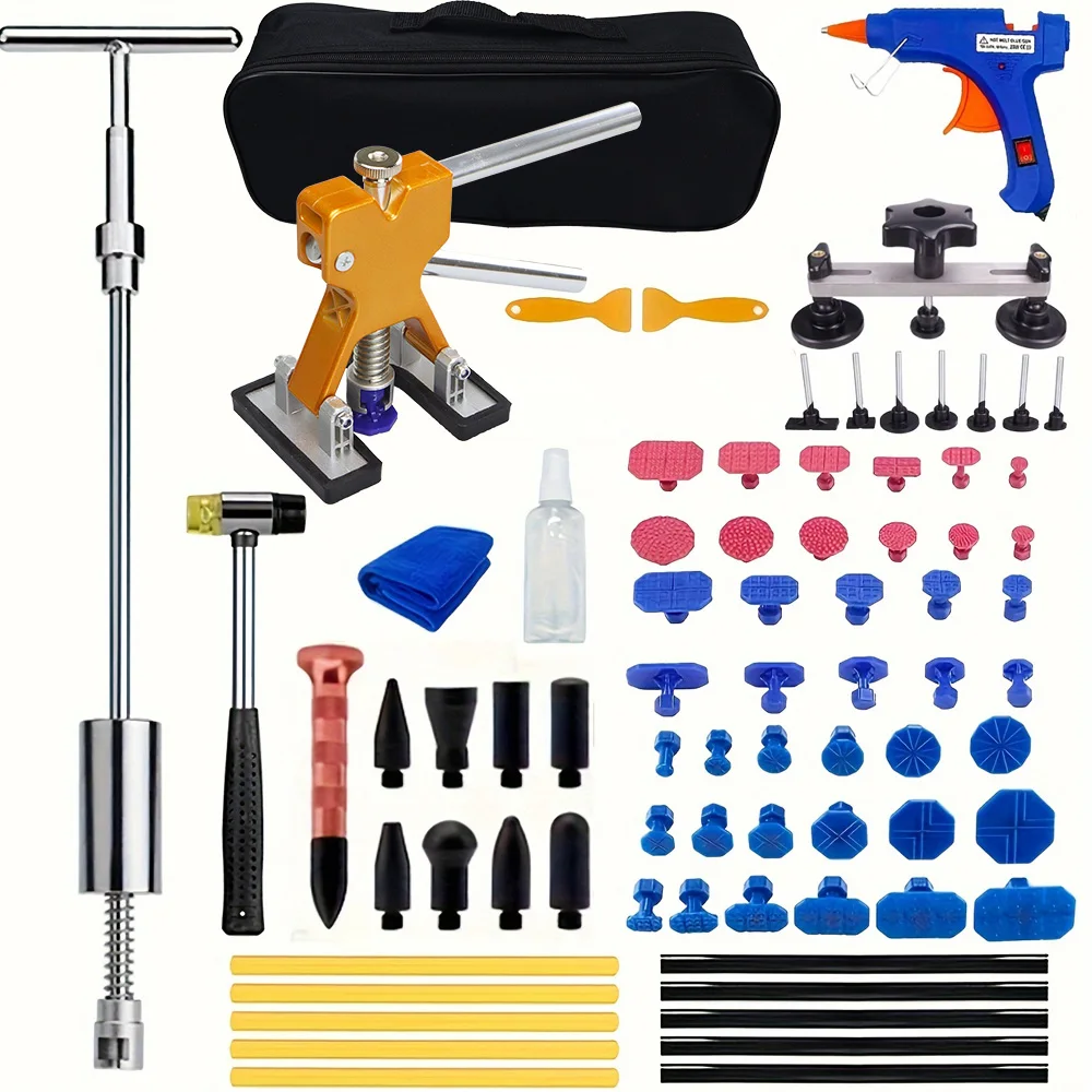 Car Dent Repair Tools Kit Slide Reverse Hammer + Golden Lifter Suction Cup Auto Body Paintless Dent Removal Puller Car Tools Kit