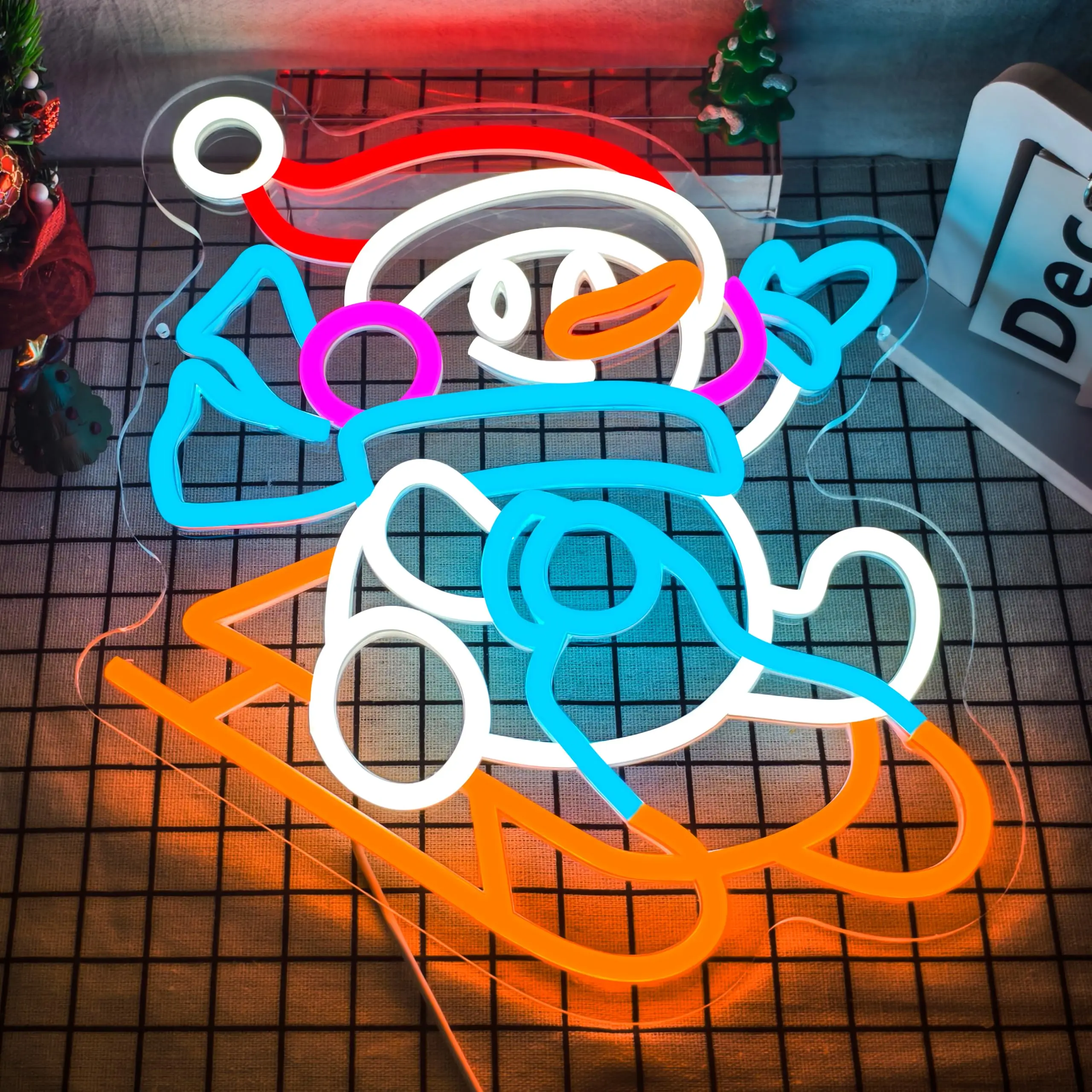 

Snowman Skiing Neon Sign Dimmable Light Up Sign Wall Decor for Christmas Party Indoor Bedroom Windows Pub Kids Xmas Day