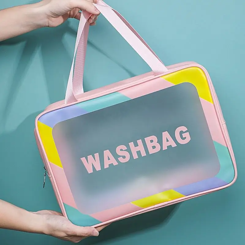 Borsa da toilette, versione online, borsa per il trucco portatile, viaggio portatile, cosmetici di grande capacità, borsa per il lavaggio e il bagno