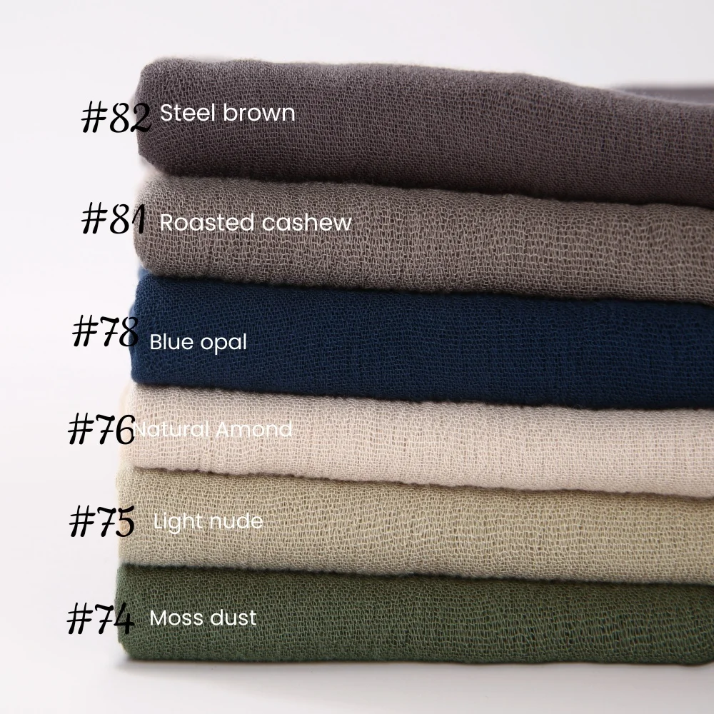 95-Farben-Schal aus weicher Baumwoll-Viskose, Rayon-Material, muslimischer Hijab, nahöstlich, einfarbig, Kopftuch mit Quaste – Detail 3