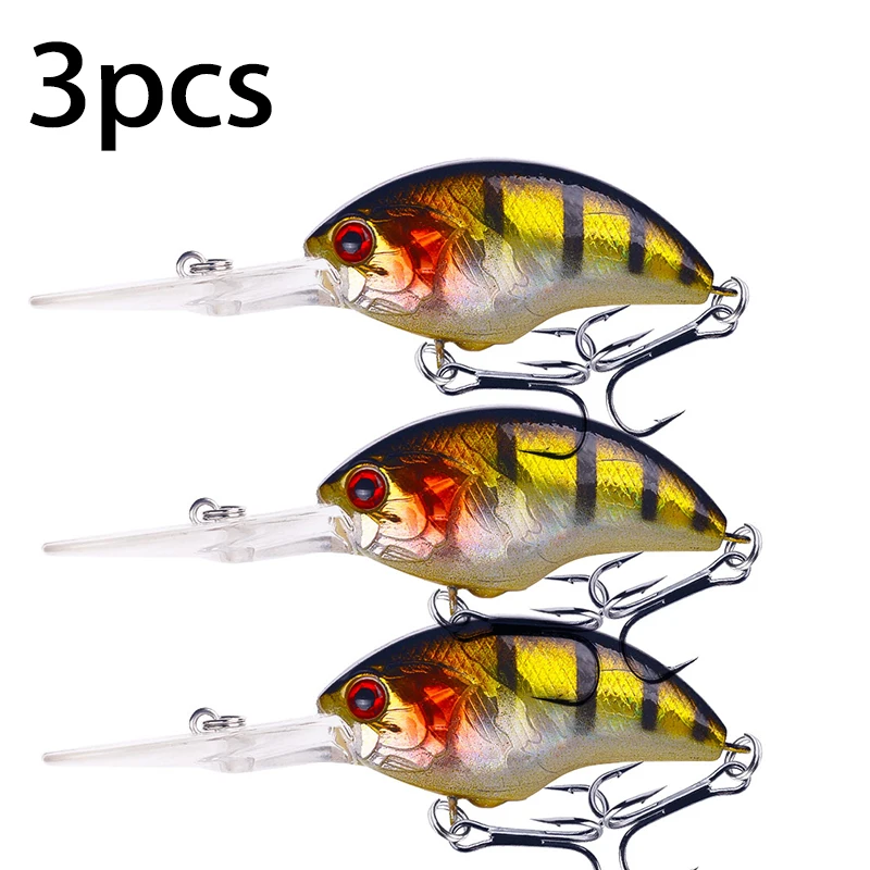 HENGJIA 11,7G 9CM Angelköder Rock Crank Bait Crankbait Minnow Bass Dreifachhaken Schwimmköder Wobbler mit Langer Großer Zunge