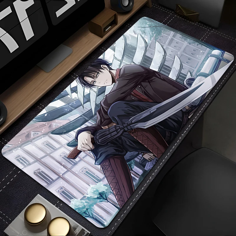 Tappetino per mouse anime Gamer Gaming Titan Levi Tappetino per mouse Nuovo tappetino da scrivania Tappetino per computer e armadio da ufficio Tappetino per tastiera fresco