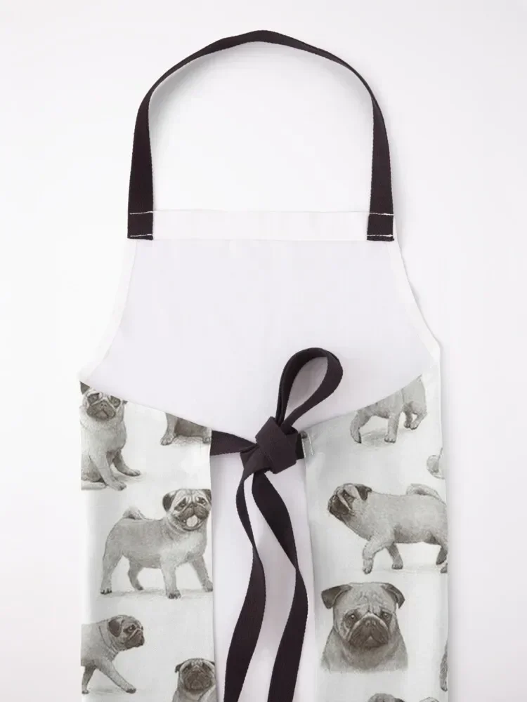 Pug Dog Art Pugs cucciolo cani divertenti e carini I love Pugs Grembiule Salone cucine vestiti Grembiule