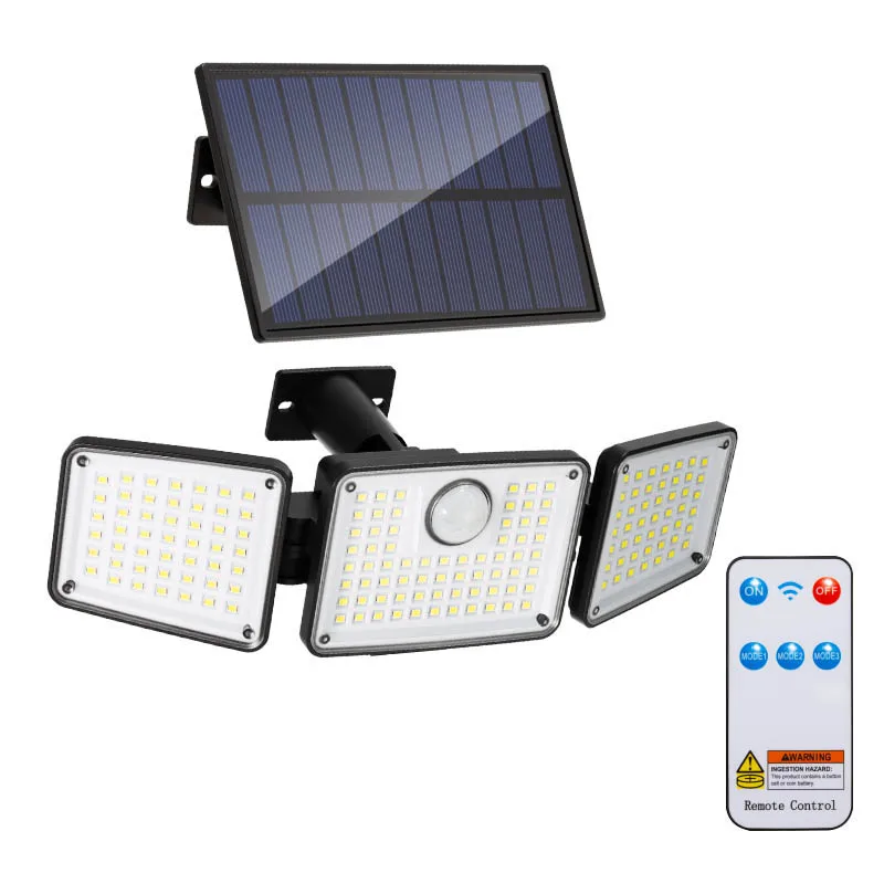 

Солнечный светильник для двора 164LED Интеллектуальный индукционный солнечный свет Наружное освещение Настенный светильник для входа в сад