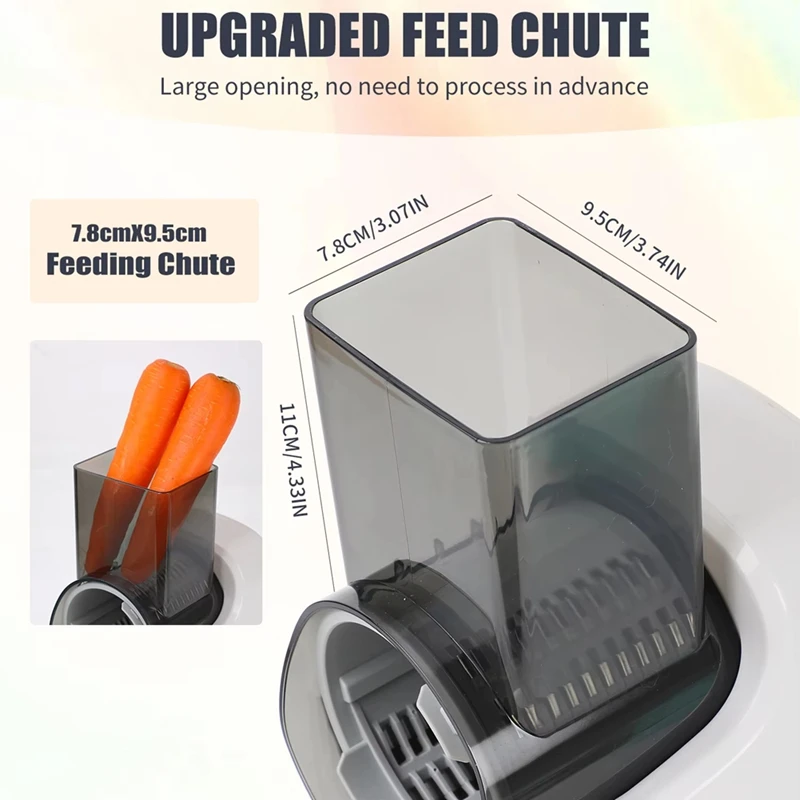 A04R Electric Cheese Grater,Multifunctional Electric Slicer,Vegetable Slicer, Salad Maker,Food Processor for Kitchen Use