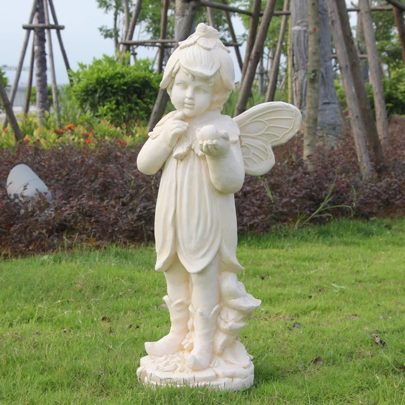 European style home garden courtyard flower fairy girl three-dimensional angel sculpture home decoration