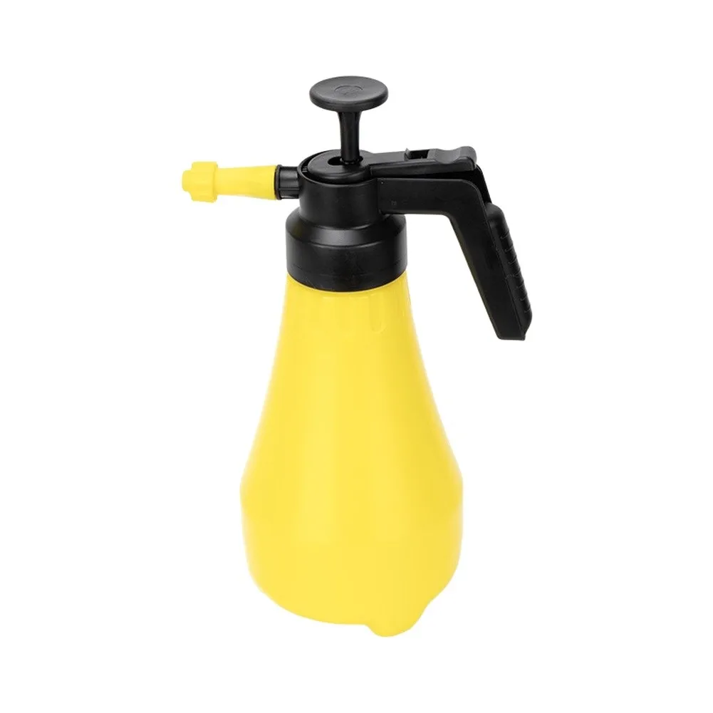 Yellow Household Pressure Sprayer 1.8L with Large Spray Head for Even Coverage in Garden Cleaning and Plant Care