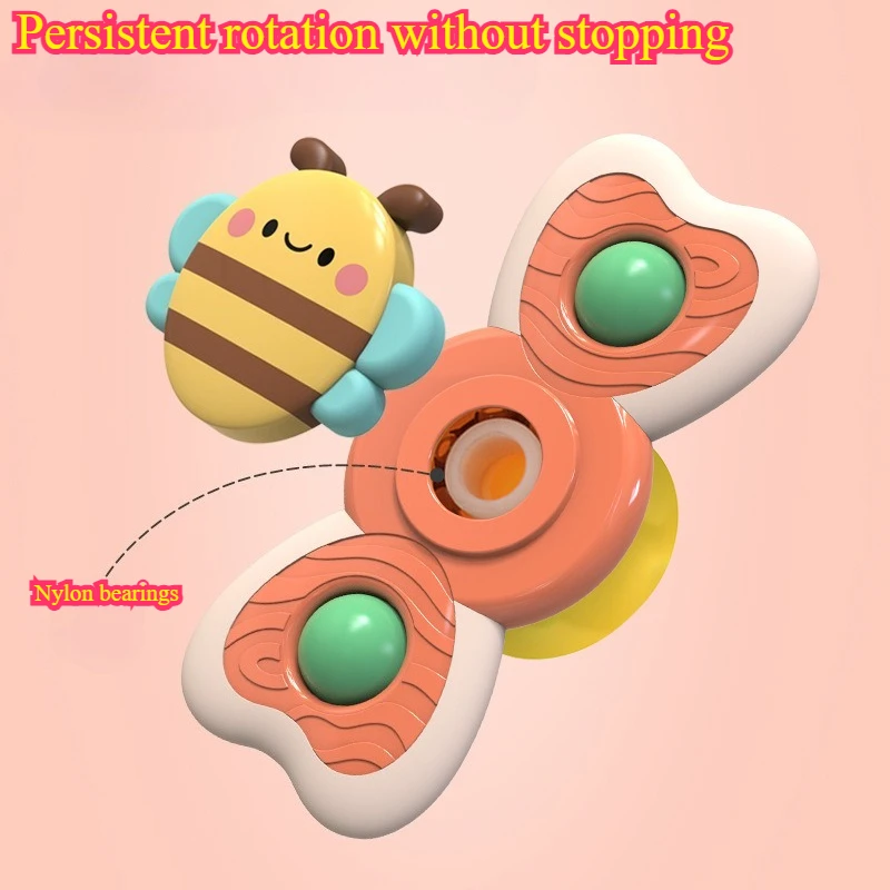 1PC Cartoon Animal Spinning Toy, ABS Suction Cup Rotating Fidget Spinner Top, Sensory Stress Relief Toy for All Ages