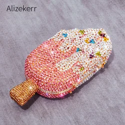 Pochette da sera con diamanti a forma di gelato per la festa nuziale 2021 Boutique Novità Mini borse con strass Kawaii di alta qualità