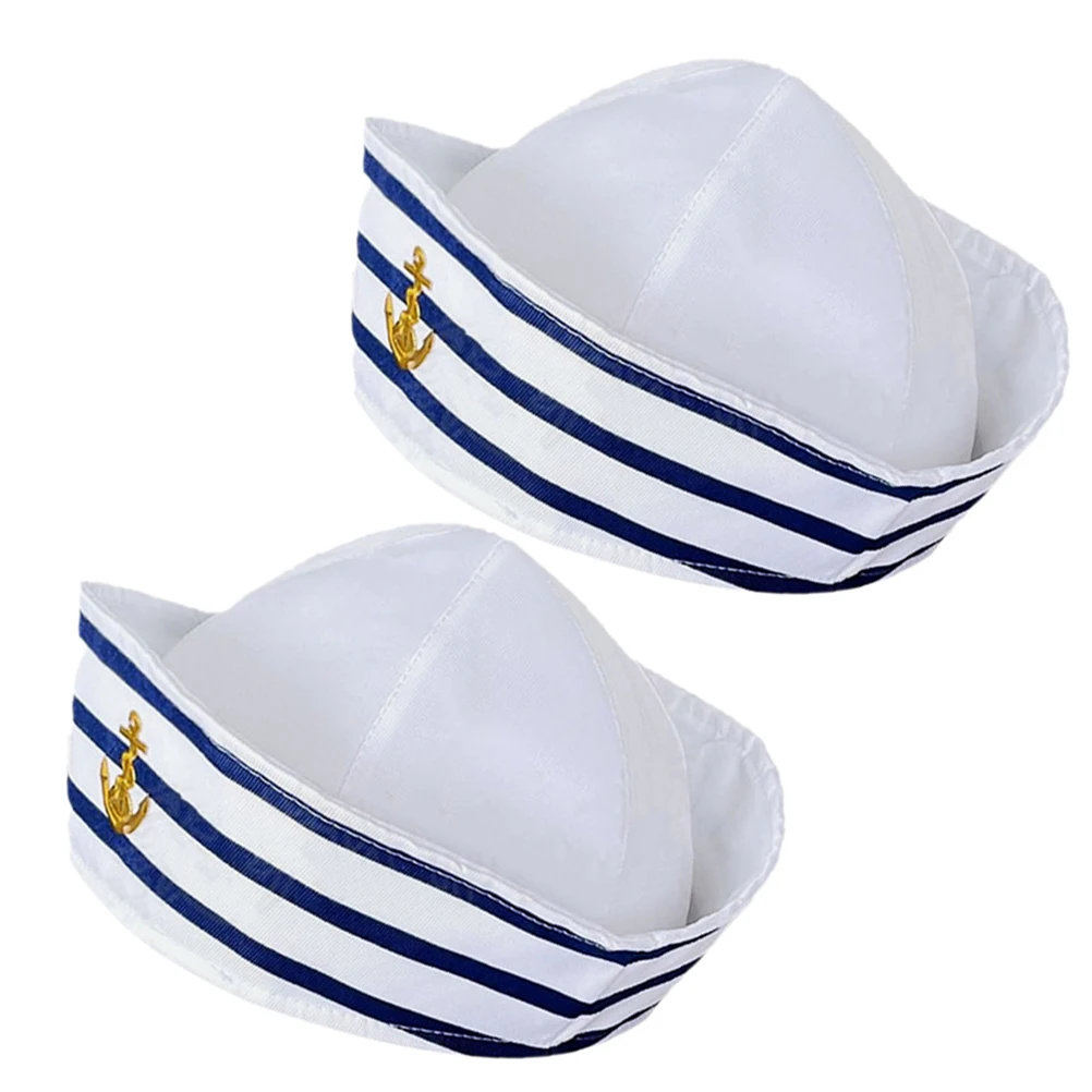 

2pcs Captain Hat Sailor Hats Adult Cosplay Costume Accessories Lightweight Durable Boat Party Stage Prop Decoration