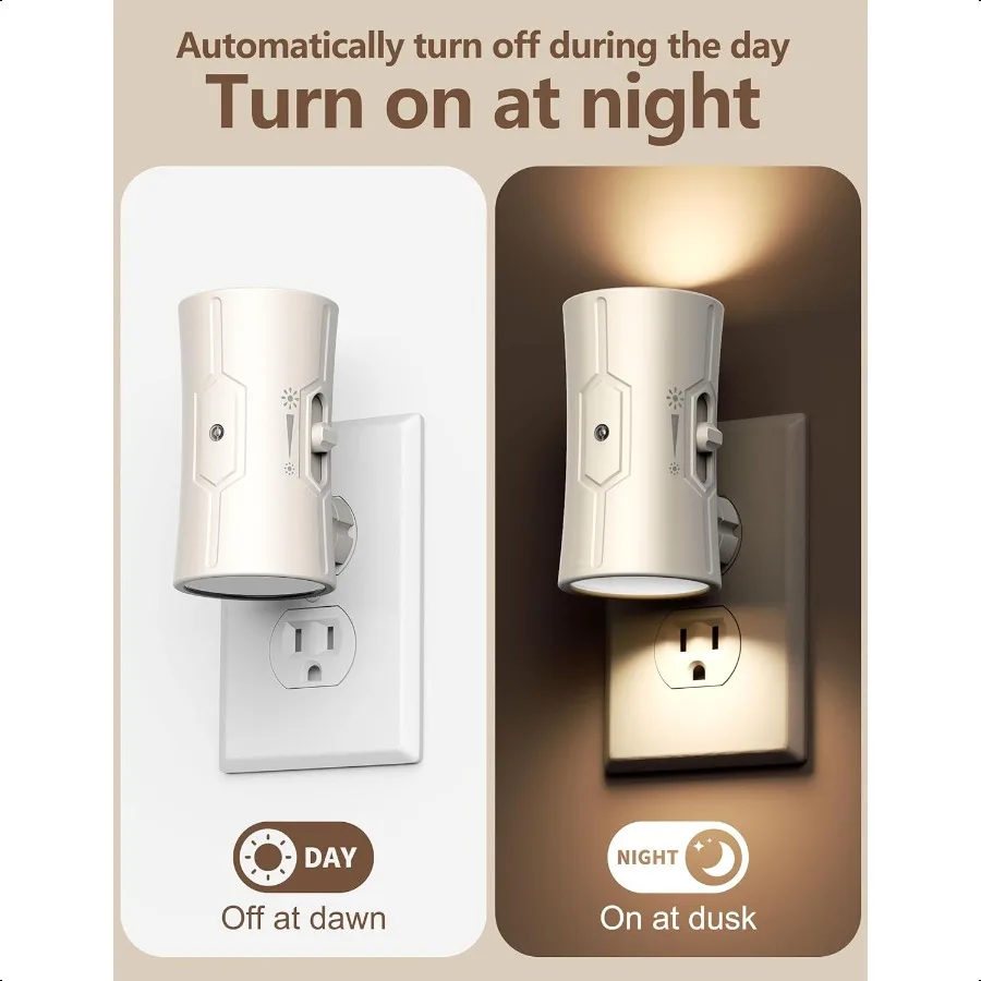 Night Light LED Night Lights Plug into Wall [2 Pack] Warm White 3000K 0100LM Adjustable Brightn Light Sensor Nightlights Plug i