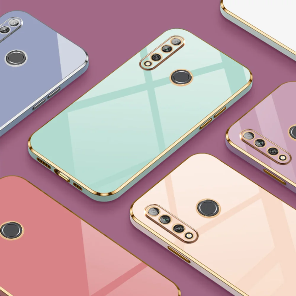 Per Honor 9X Custodia di lusso placcatura quadrata Huawei P Smart Z Y9 Prime 2019 Custodia per telefono antiurto Cover posteriore in silicone Fundas