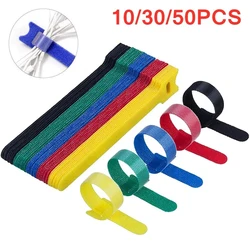 10/30/50PCS Reusable Nylon Cable Ties Colored Nylon Cable ties Strap Hook Loop Wrap Zip Bundle Ties Usb Cable Wire Management