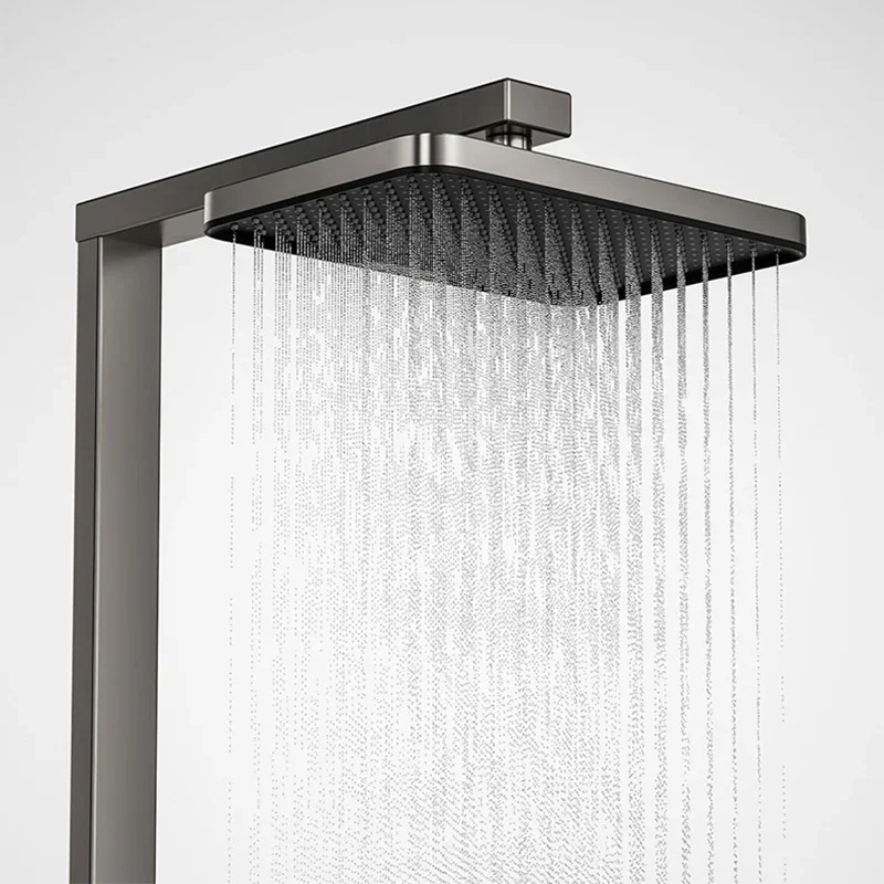 White Constant Temperature Digital Display Shower Set Bathroom Removed Chlorine Atmosphere Lamp Shower System Faucet Set