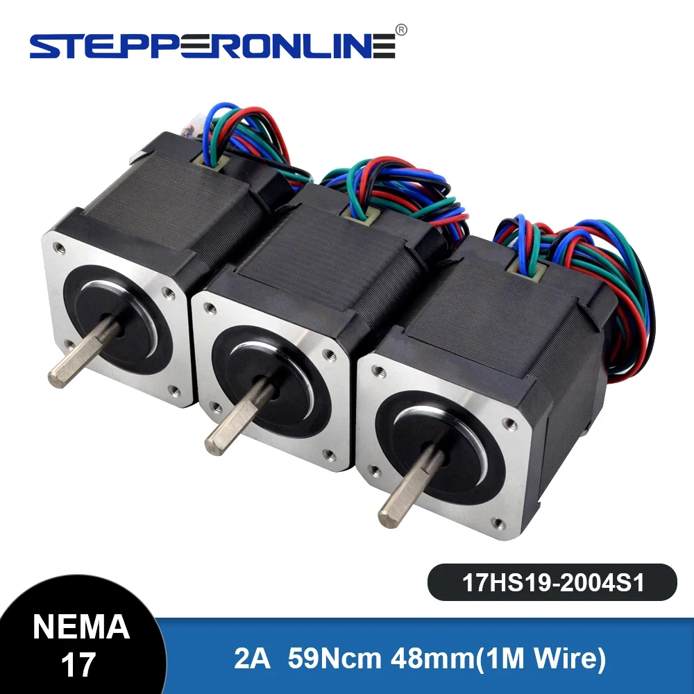 Motor paso a paso Nema 17 48mm 42BYGH Motor paso a paso 2A (17HS19-2004S1) Motor 4 conductores Cable de 1m para impresora 3D CNC Motor XYZ