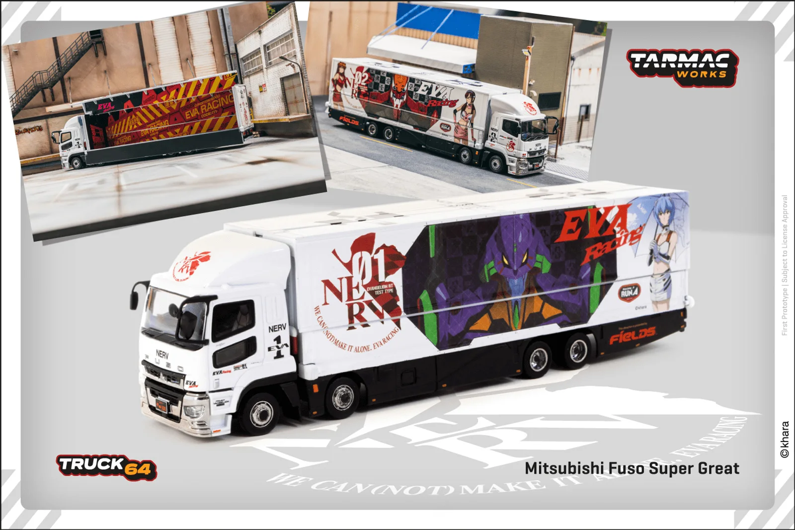 Tarmac Works TW 1:64  Fuso Transport truck container EVA racing car livery diecast alloy car model