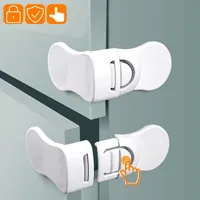Plastic Baby Safety Lock Anti-Pinching Drawer Locks Cabinet Lock Refrigerator Lock Buckle Children Protection For Household Tool
