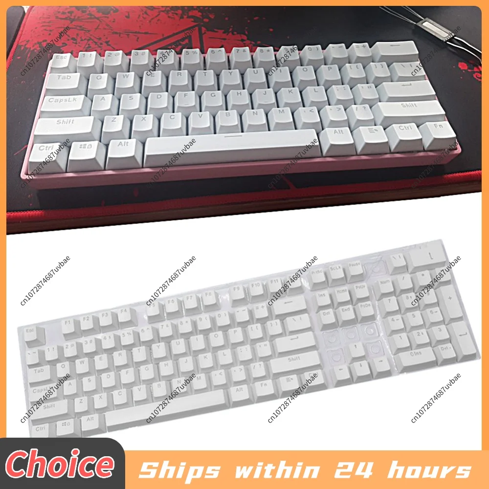 104 Pcs DIY Mechanical Keyboard Keycaps Set OEM Backlit Single Color ABS Pink White Key Cap for 61/87/104 Key Cherry MX Keycap