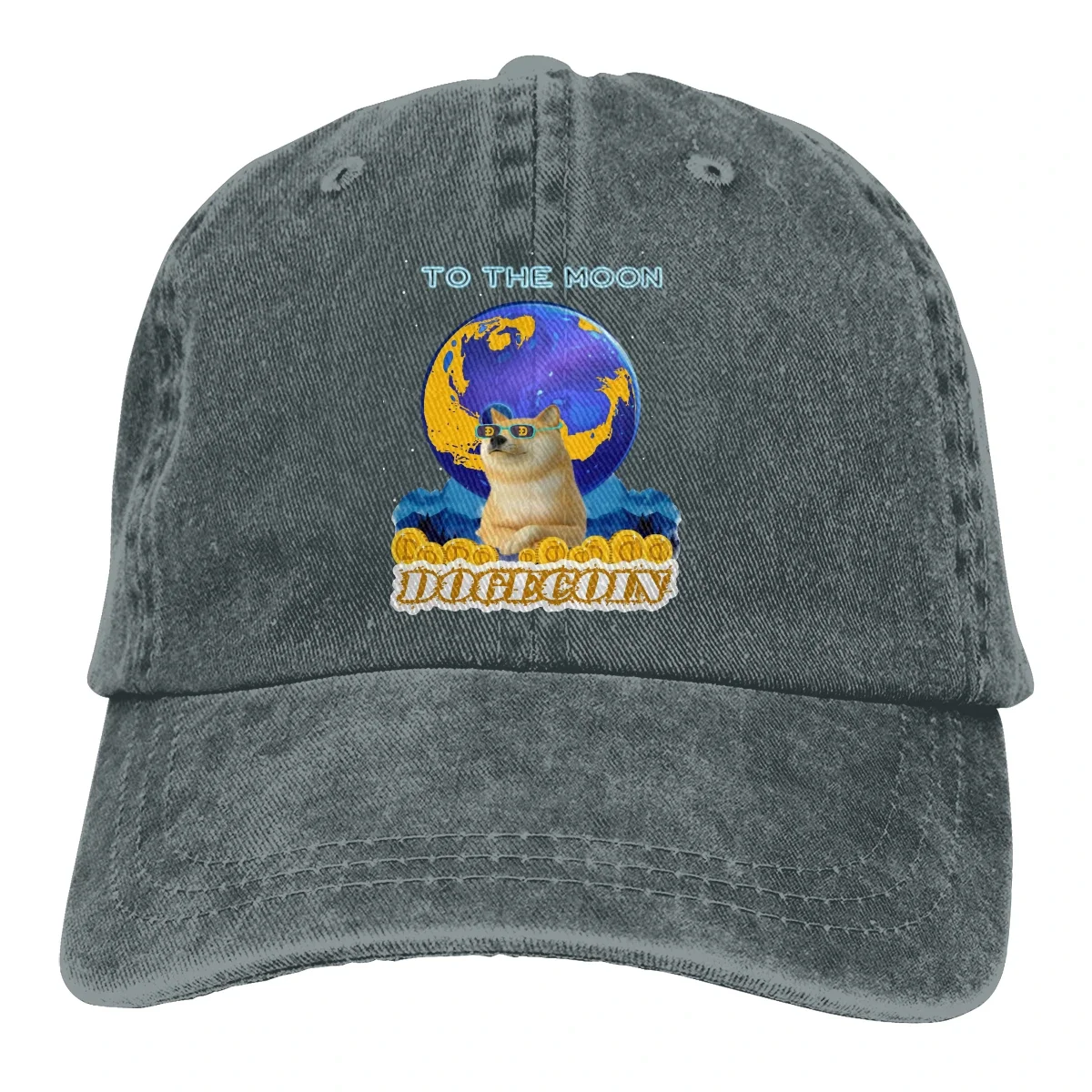 To The Moon Premium Baseball Cap Men Doge Dogecoin Skyrocketing Bitcoin Digital Currency Caps colors Women Summer Snapback Caps