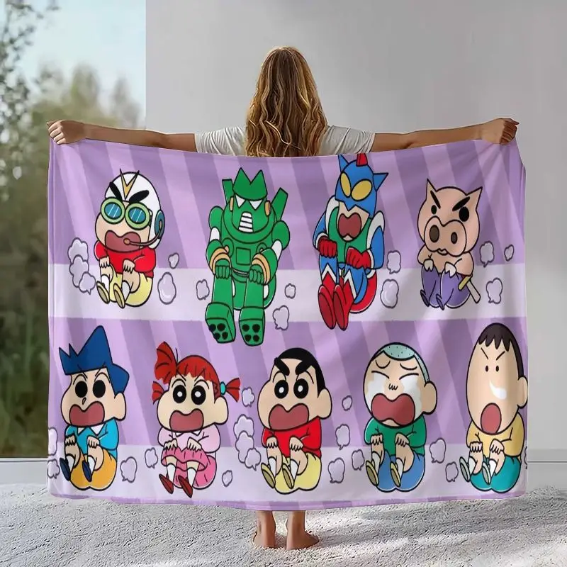 Funny C-Crayon Shin-chans Cartoon Soft Flannel Throw Blanket,Cozy Warm Blanket for Bed,Sofa,Living Room,Picnic,Home Decor,Gift
