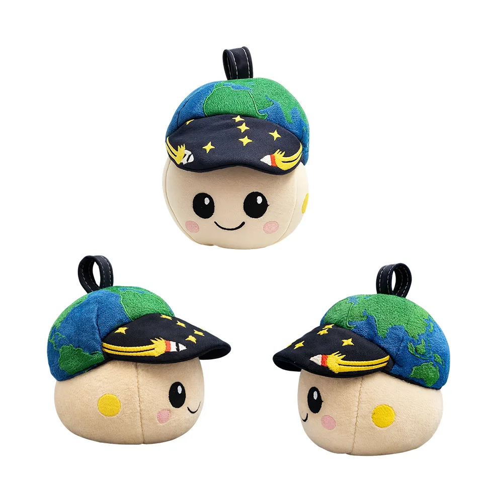 

10cm Artemis Mascot Rise Plush With Earth Pattern Cap Soft Stuffed Doll For Kids Space Lover Gift Idea