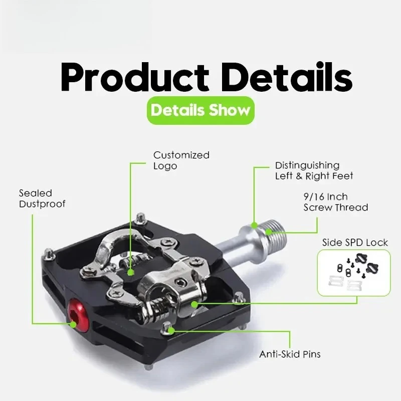 دواسات BMX من سبيكة ونايلون مع محامل SPD 3 محامل Cr-Mo قطع غيار سباق ذاتية الدواسة لدواسة دراجات السباق الجبلية #3