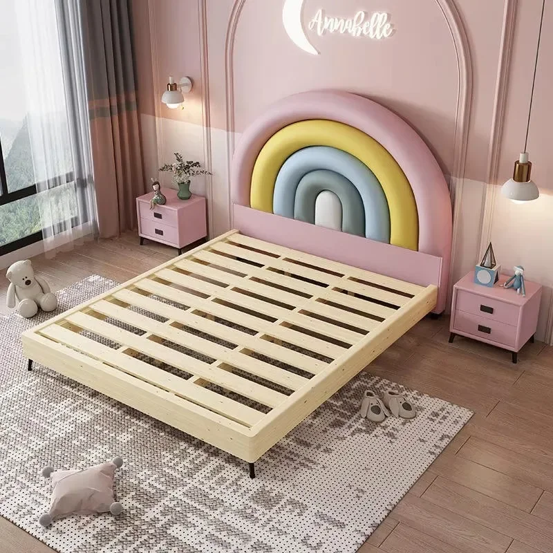 

Princess Bedroom Set Home Children's Bed Rainbow Pink Beautiful Design Children's Furniture