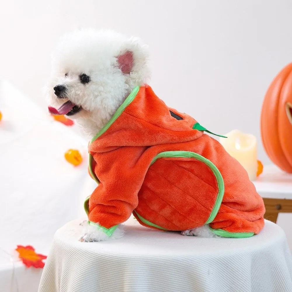 Quick-drying Halloween Dog Towel Water-absorbent Soft Dog Pumpkin Ghost Bathrobe Plush Cozy Dog Bathing Cloak Grooming