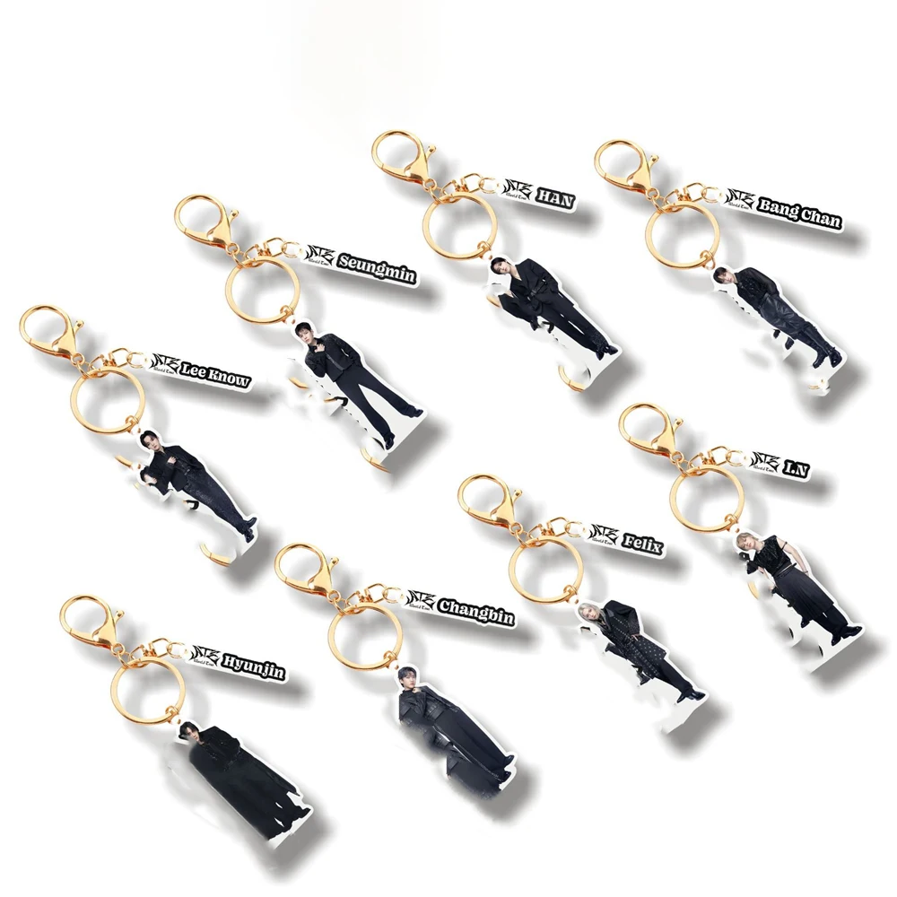 1pcs Kpop Bangchan Lee Know Felix Hyunjin Changbin World Tour Acrylic Keychain Keyring Bag Accessories