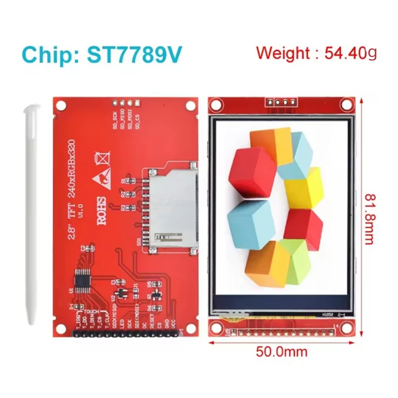 240x320 2.8inch SPI TFT LCD Touch Panel Serial Port Module with PBC ST7789V 2.8 Inch SPI Serial Display B