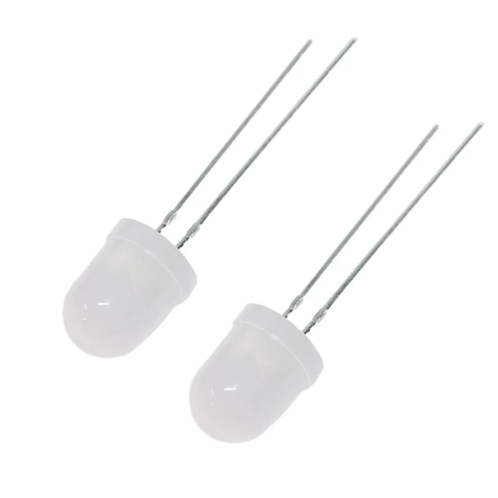 10/50PCS LED Diode 8mm White Diffused Lighting Bulb Lamps Emitting Diodes Kit Electronics Components Indicator Circuit Light