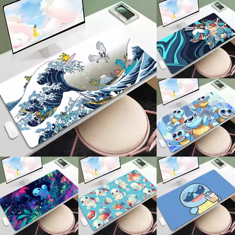 MINISO Digimon Anime Mat Kawaii Squirtle-Themed Mouse Pad Large Laptop Desk Mat Anti-Slip Cartoon Mousepad for Gaming Keyboard