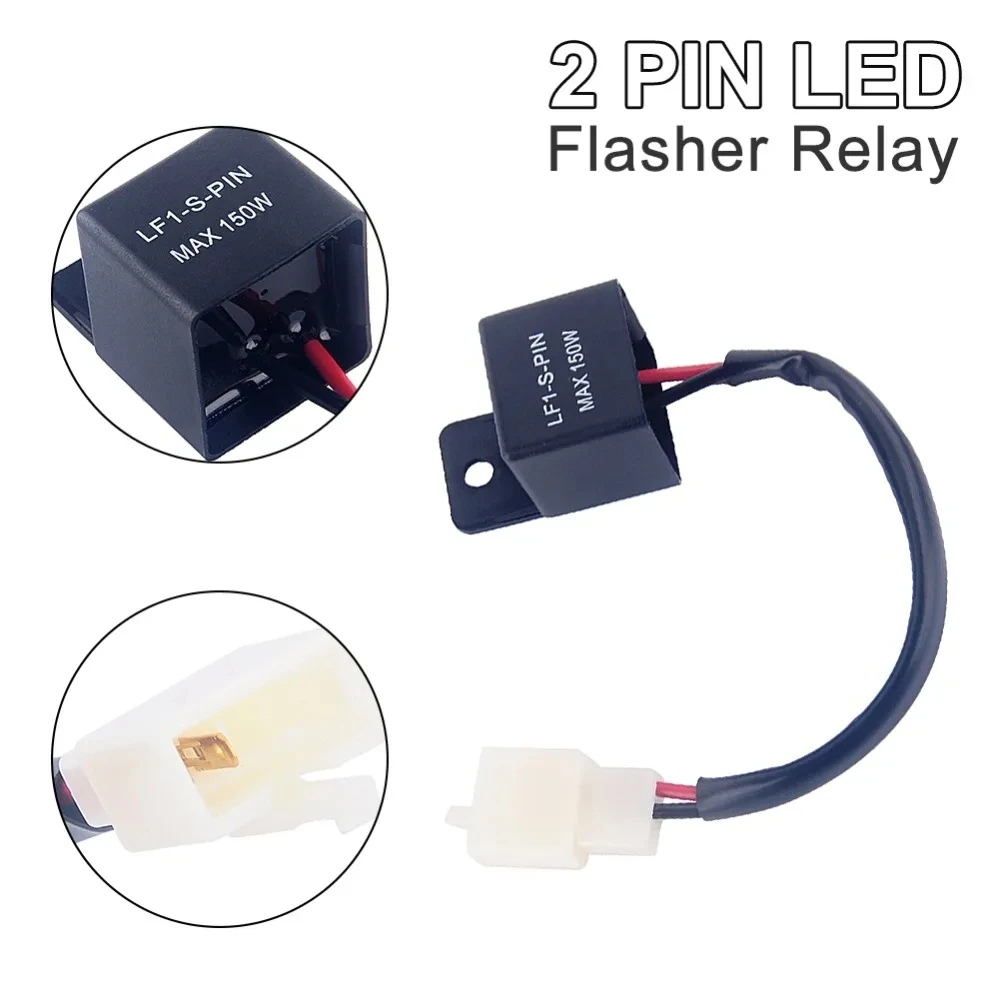 1Pcs 2P Flasher Relay With Terminal Motor Turn Signal Bulb Hyper Flash 12A Electronic LED Flasher Relay Motorcycle Modification