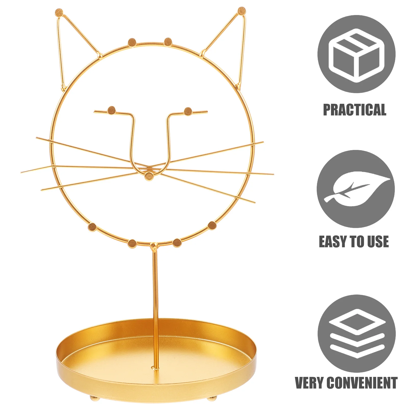 

1pc Cat Shape Iron Material Earring Necklace Bracelet Storage Organizer Desktop Decor Display Shelf Lady Rack Jewelry Organizer