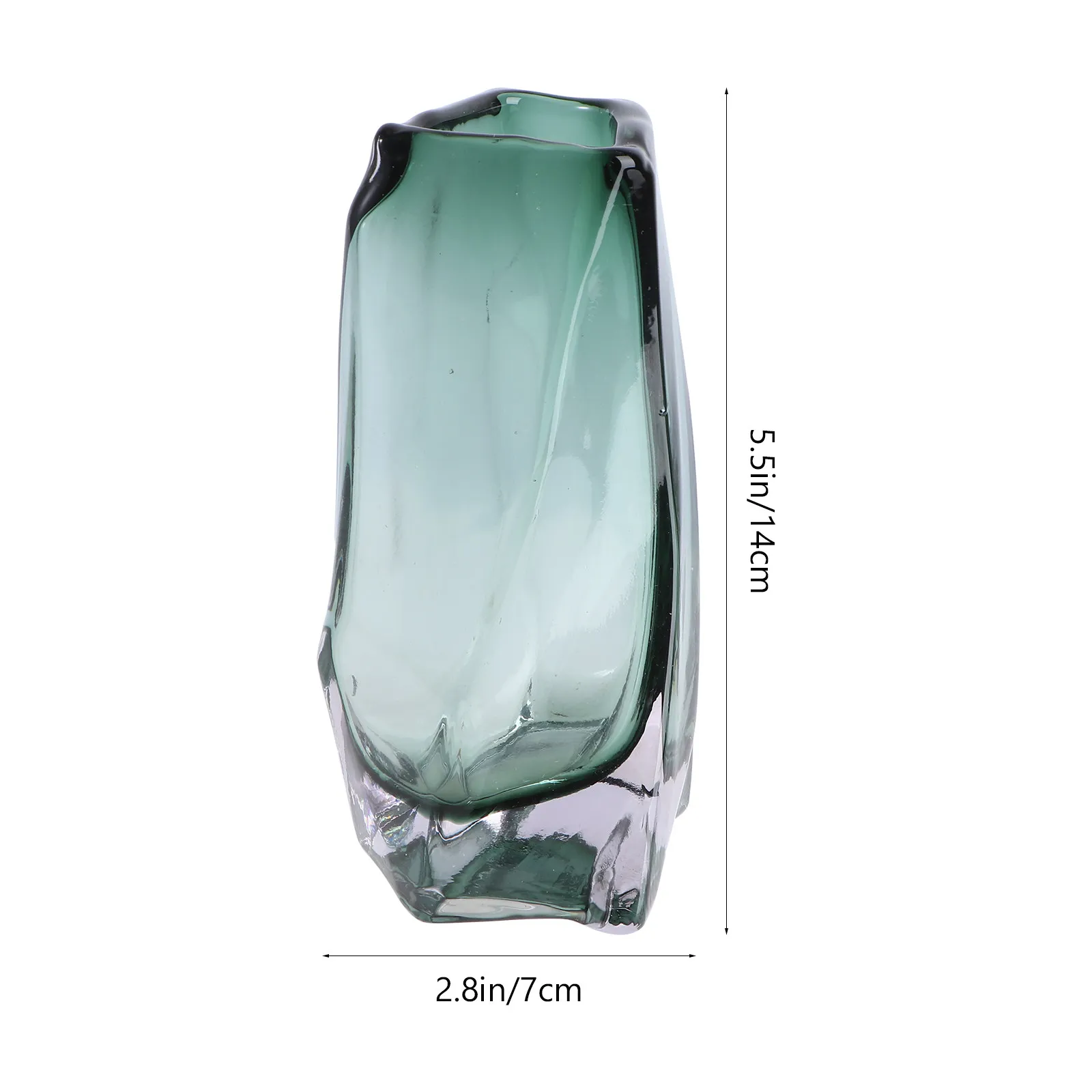 1Pcs Dark Green High Temperature Fired Glass Vase Water Cultivation Flower Container Home Decor Gift Creative Desktop Photo Prop