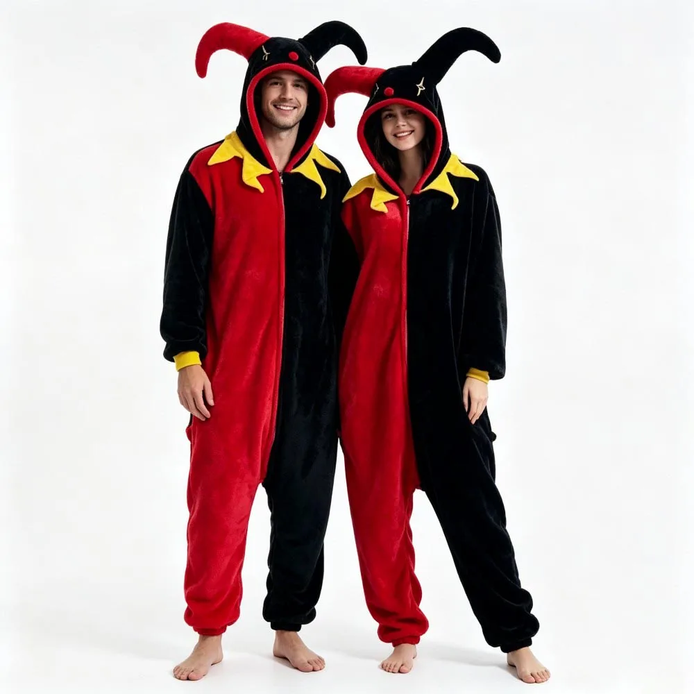 Halloween Cosplay Costume Winter Flannel Men's Oneises Skeleton Pumpkin Unicorn Hooded Jumpsuit Overalls Pajamas Sleepwear Home