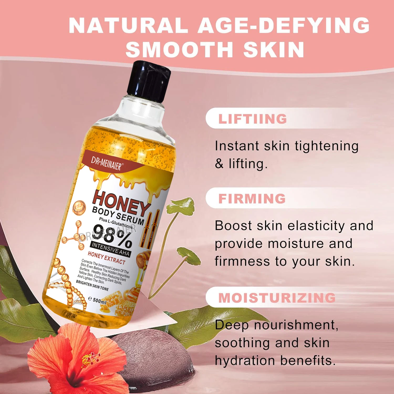 Super 500ml Honey Body Serum Moisturizing All Over Serum, Face, Neck & Area, Moisturize, Replenish & Protect Tightens & Smooths