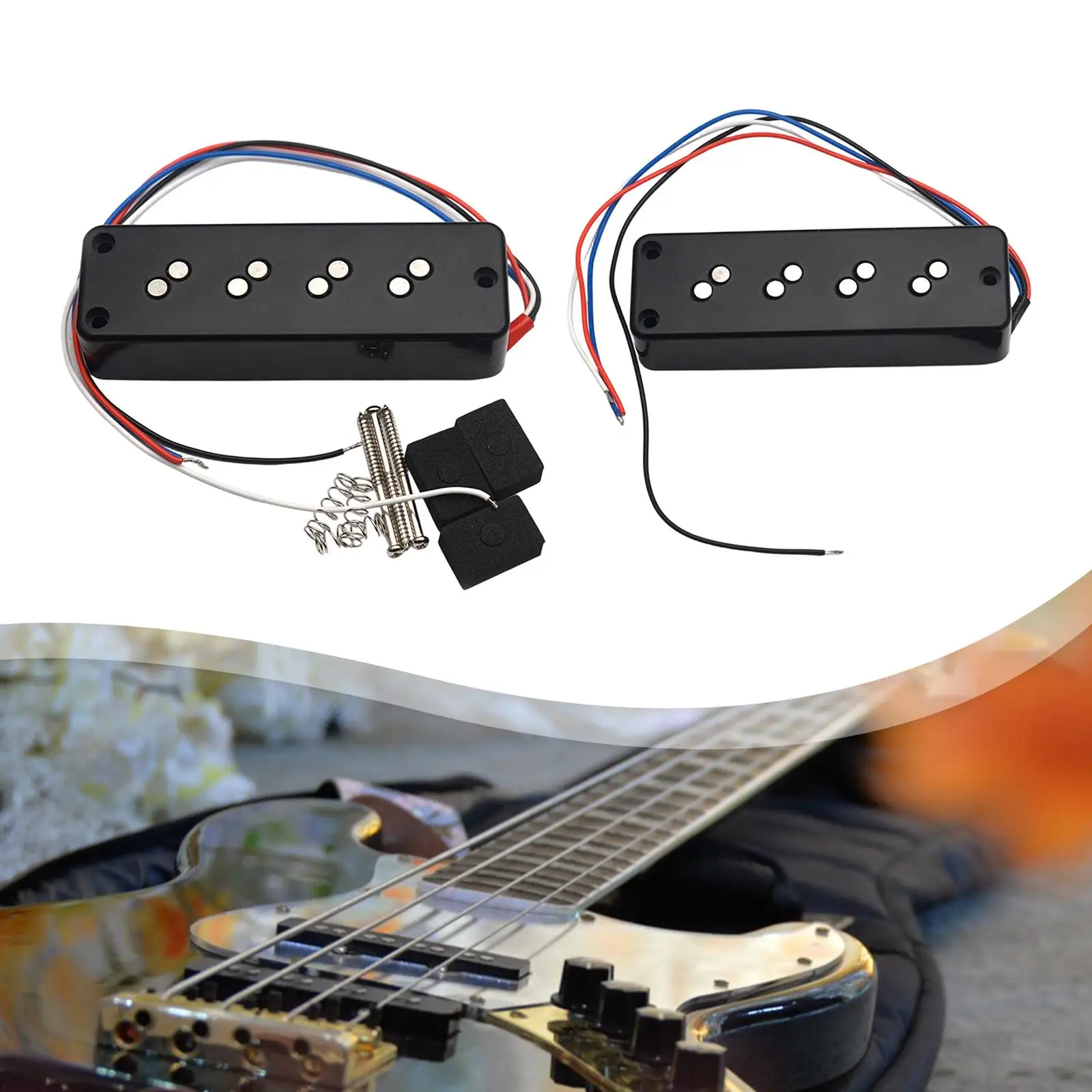 

Звукосниматель для электрогитары, магнитный хамбакер с двойной катушкой, аксессуар для 4-струнного баса, обновление для музыкантов в стиле панк и «сделай сам»