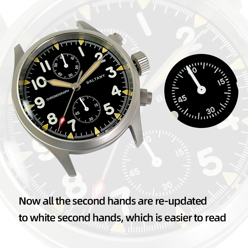 Baltany S5033 Chronograph Watch Man Pilot Watch Waterproof 100MM Sapphire Stainless Steel 39MM Quartz Military Watches For Man - view 2