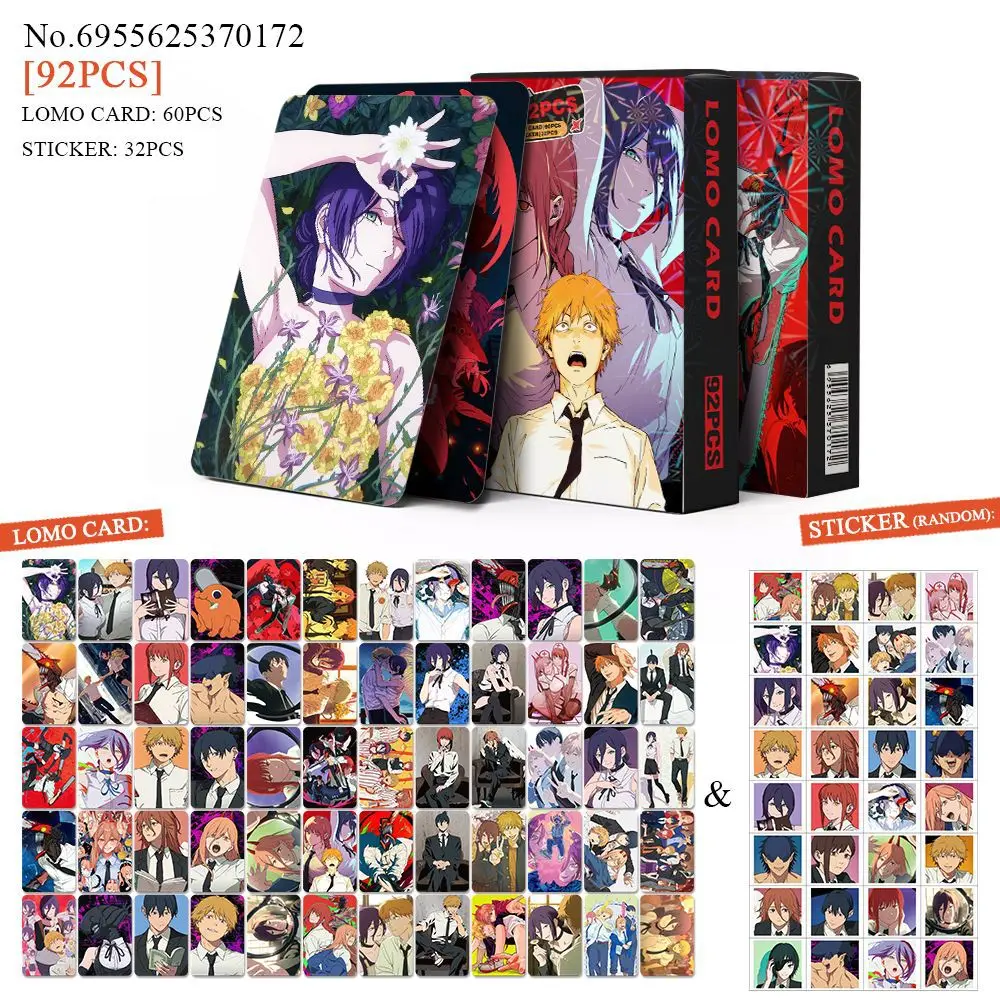 92 Small Cards Chainsaw Man Collection Photo Card Chainsaw Man Mini Sticker Anime LOMO Card Japanese - view 6