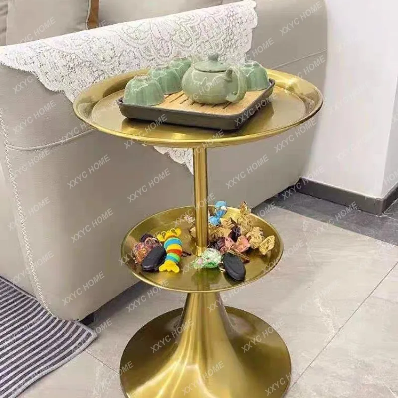Modern  Metal Glass Marble Top Side Table Leather Sofa End Table Nightstand for Living Room