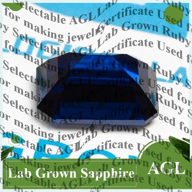 

Lab Grown Sapphire Royal Blue Emerald Cut Loose Gemstone for Charms DIY Jewelry Making for Pandora for Tiffany for AGL