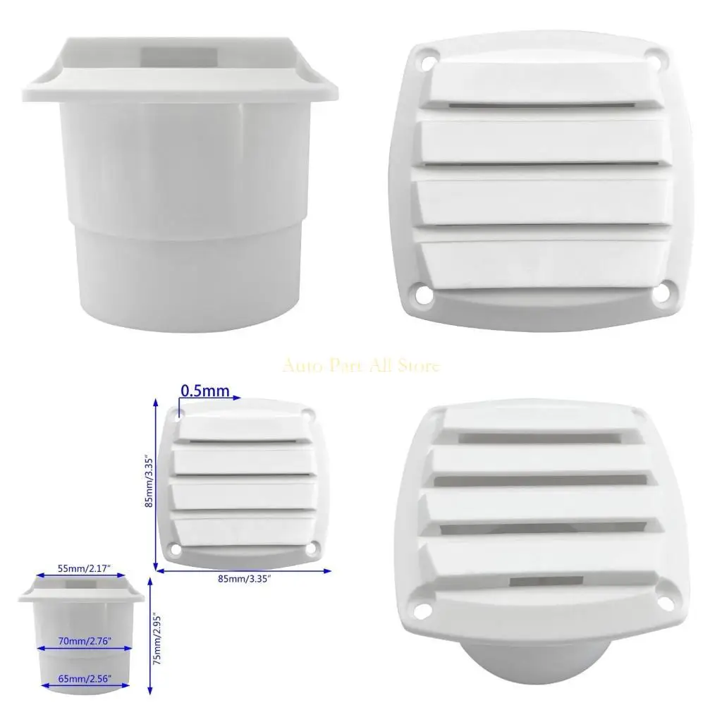 

J0MA 3 Inch Air Vent ABS Louver White Grille Cover, Exhaust Vent Fit for RV Motorhome Bathroom Office Kitchen Ventilation