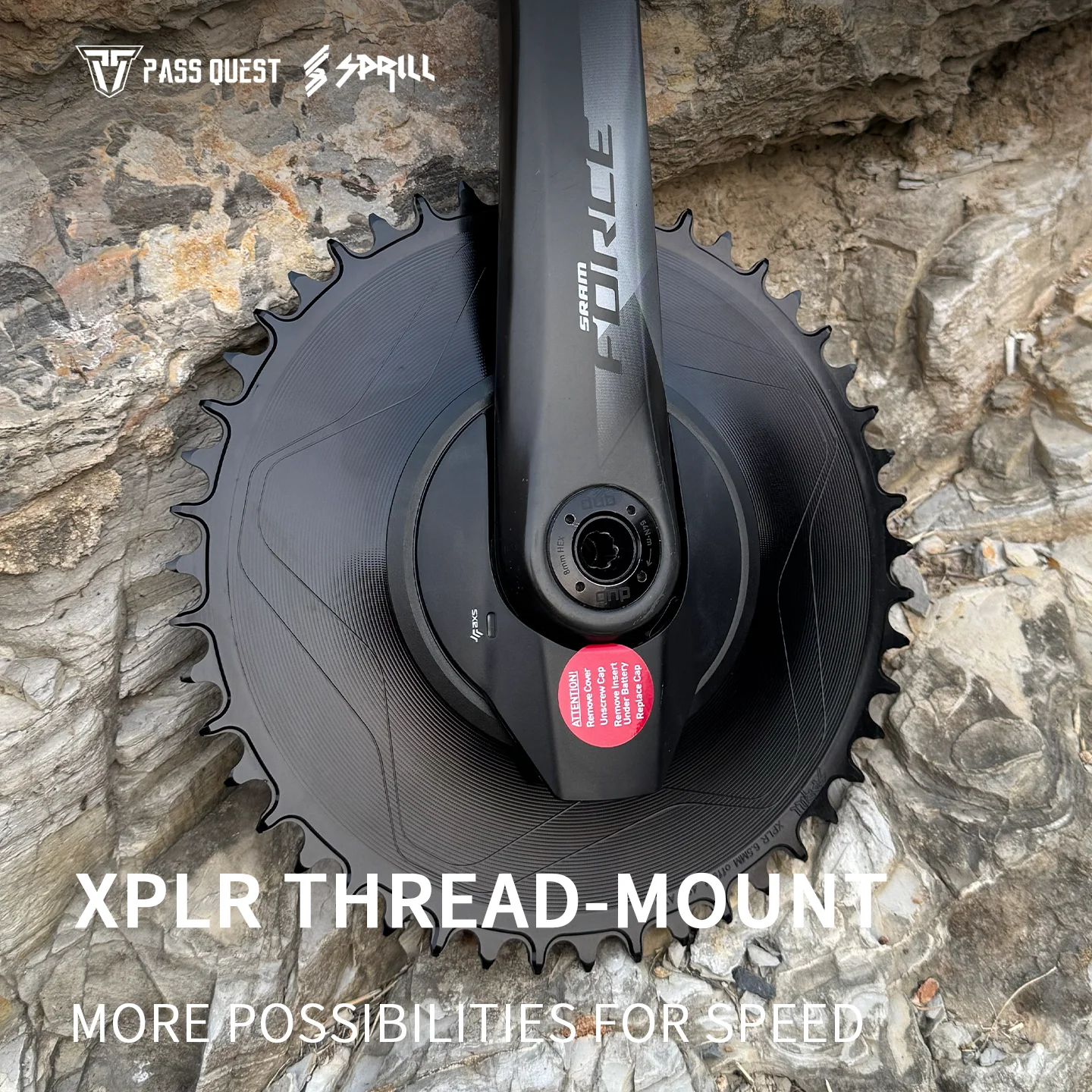 PASS QUEST Threaded Chainring – Compatible with SRM  E1  AXS Integrated Threaded Spider Power Meter (Gravel 1x)