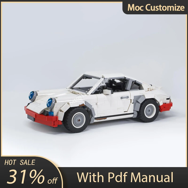 1297pcs Moc Custom Porscheed 911 RSR Racing Sports Car Building Blocks Creative Assembly Bricks Toys Kids Christmas Gifts 10295