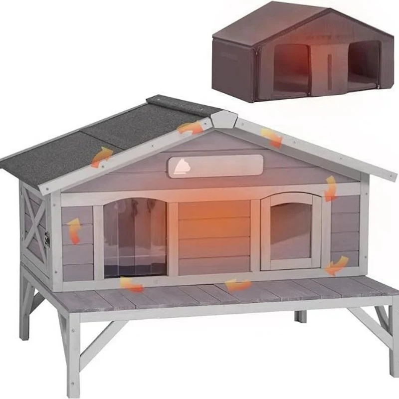 Sarang kucing luar ruangan, multifungsi, lemari, insulasi termal, pelindung dari dingin, pelindung dari goresan, kayu solid.