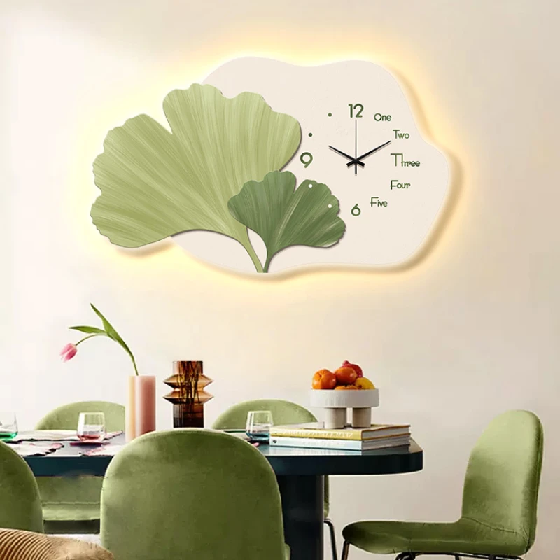 

Modern minimalist dining table wall clock dining room living room clock wall cream wind decorative painting creative clock